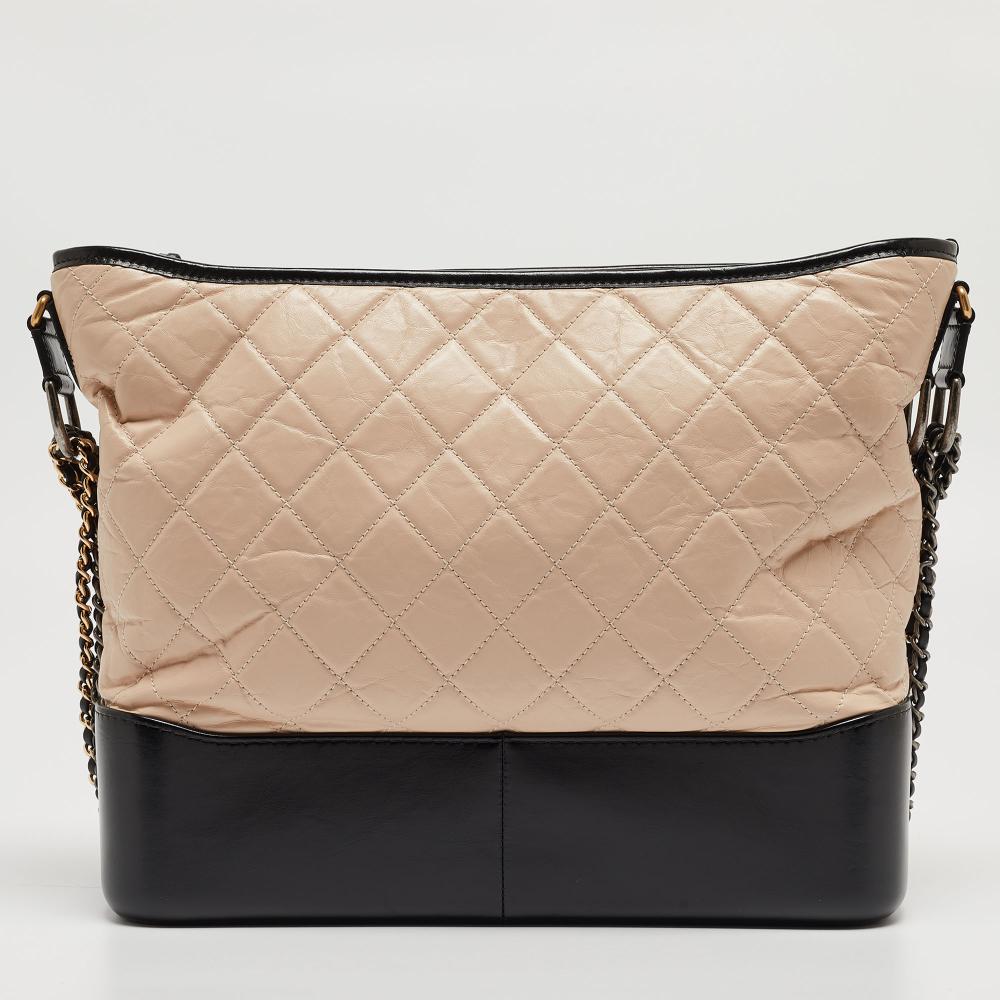 Black Leather Chanel Shoulder Bag