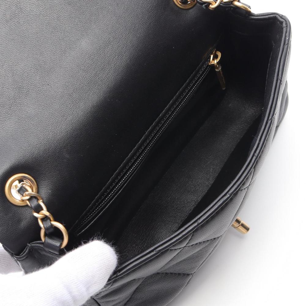 Black Leather Chanel Shoulder Bag