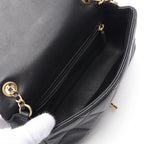 Black Leather Chanel Shoulder Bag