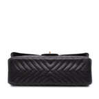 Black Leather Chanel Flap Bag