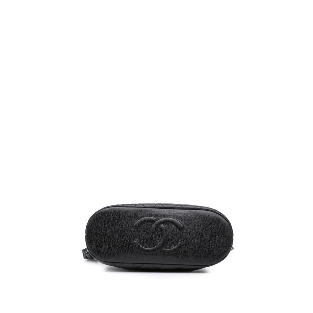 Black Leather Chanel Shoulder Bag
