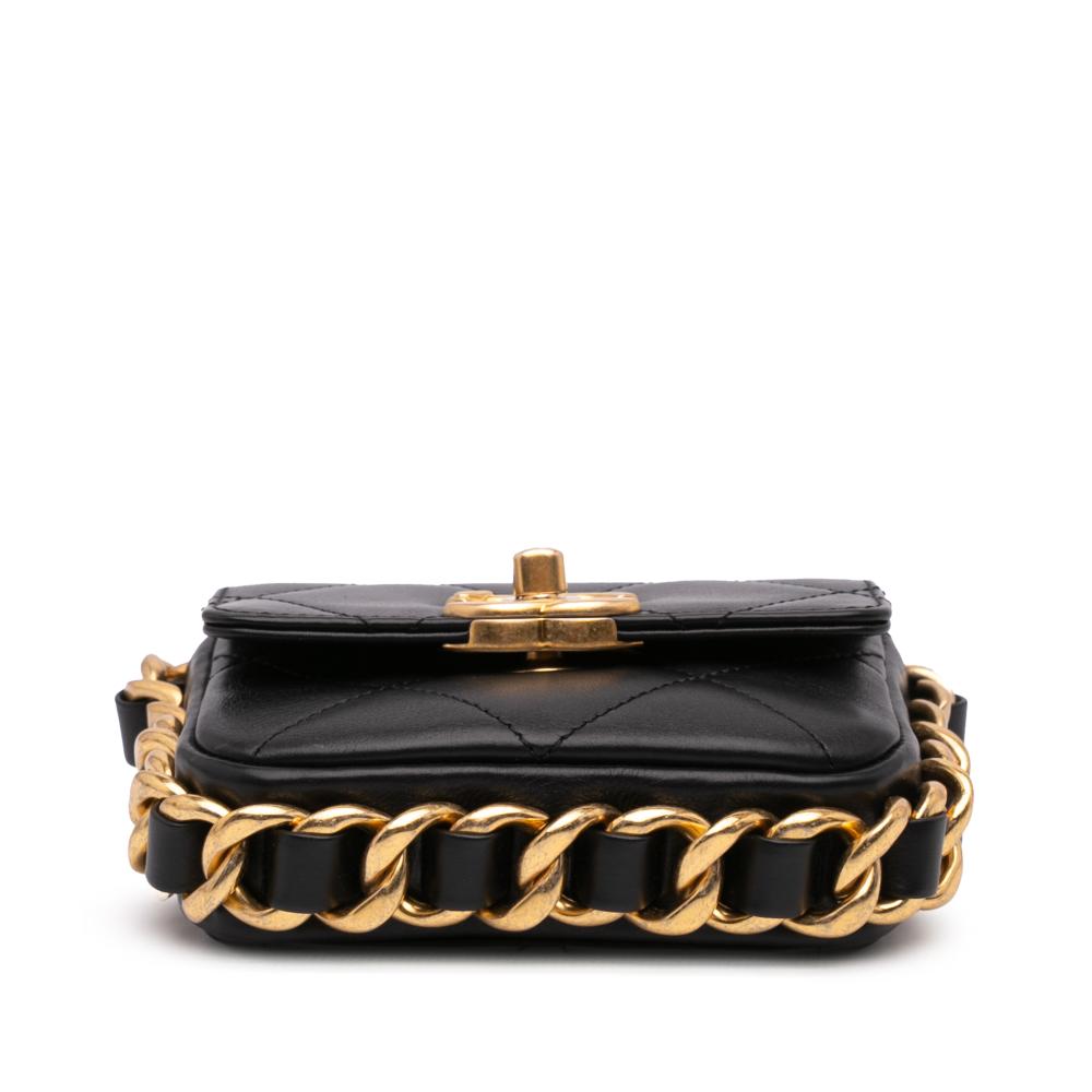 Black Leather Chanel Flap Bag