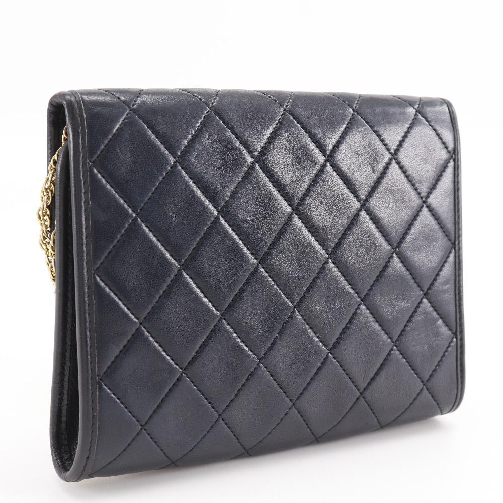 Black Leather Chanel Shoulder Bag