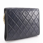 Black Leather Chanel Shoulder Bag
