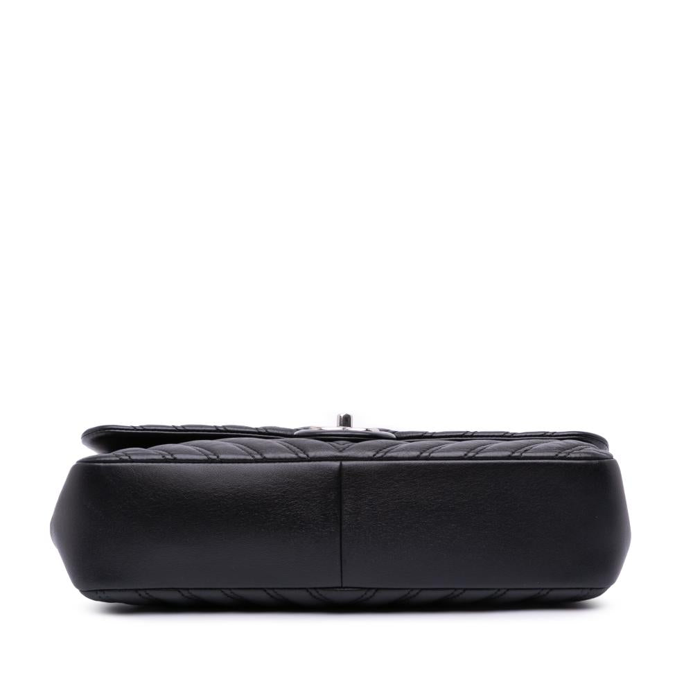 Black Leather Chanel Flap Bag