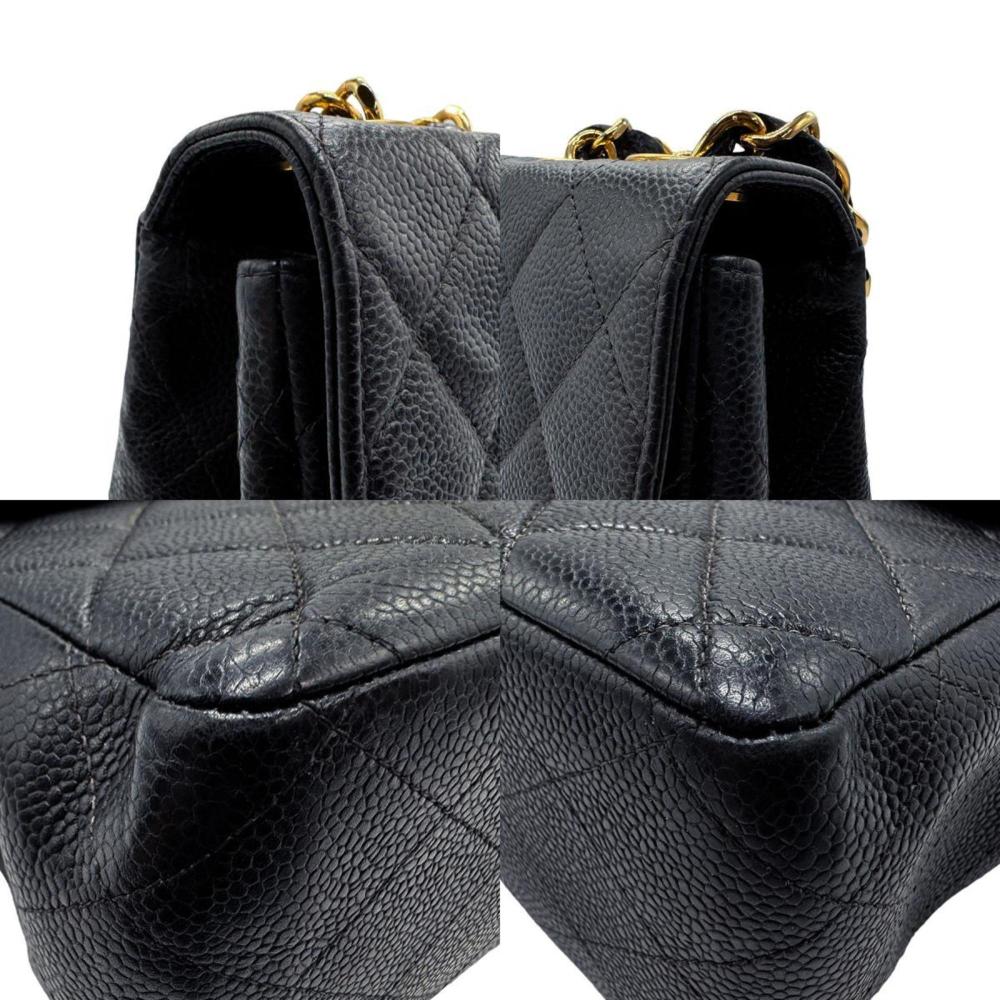 Black Leather Chanel Shoulder Bag