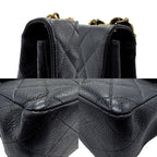 Black Leather Chanel Shoulder Bag