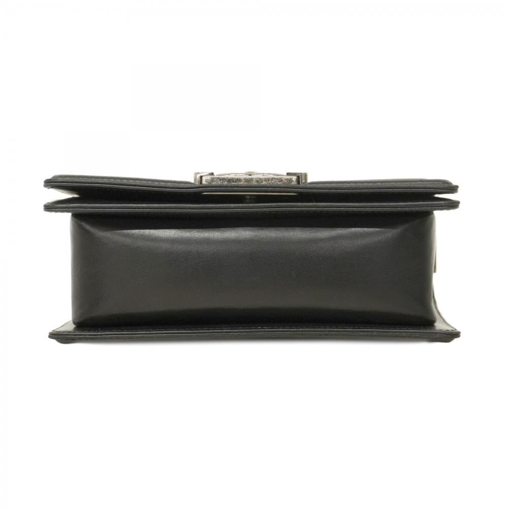 Black Leather Chanel Shoulder Bag