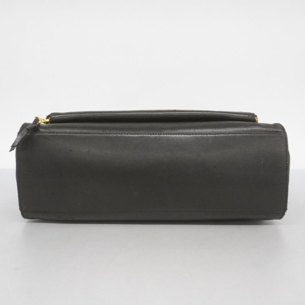 Black Leather Chanel Shoulder Bag