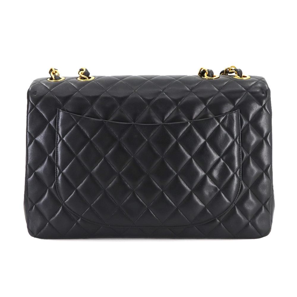 Black Leather Chanel Shoulder Bag