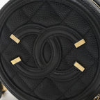 Black Leather Chanel Shoulder Bag