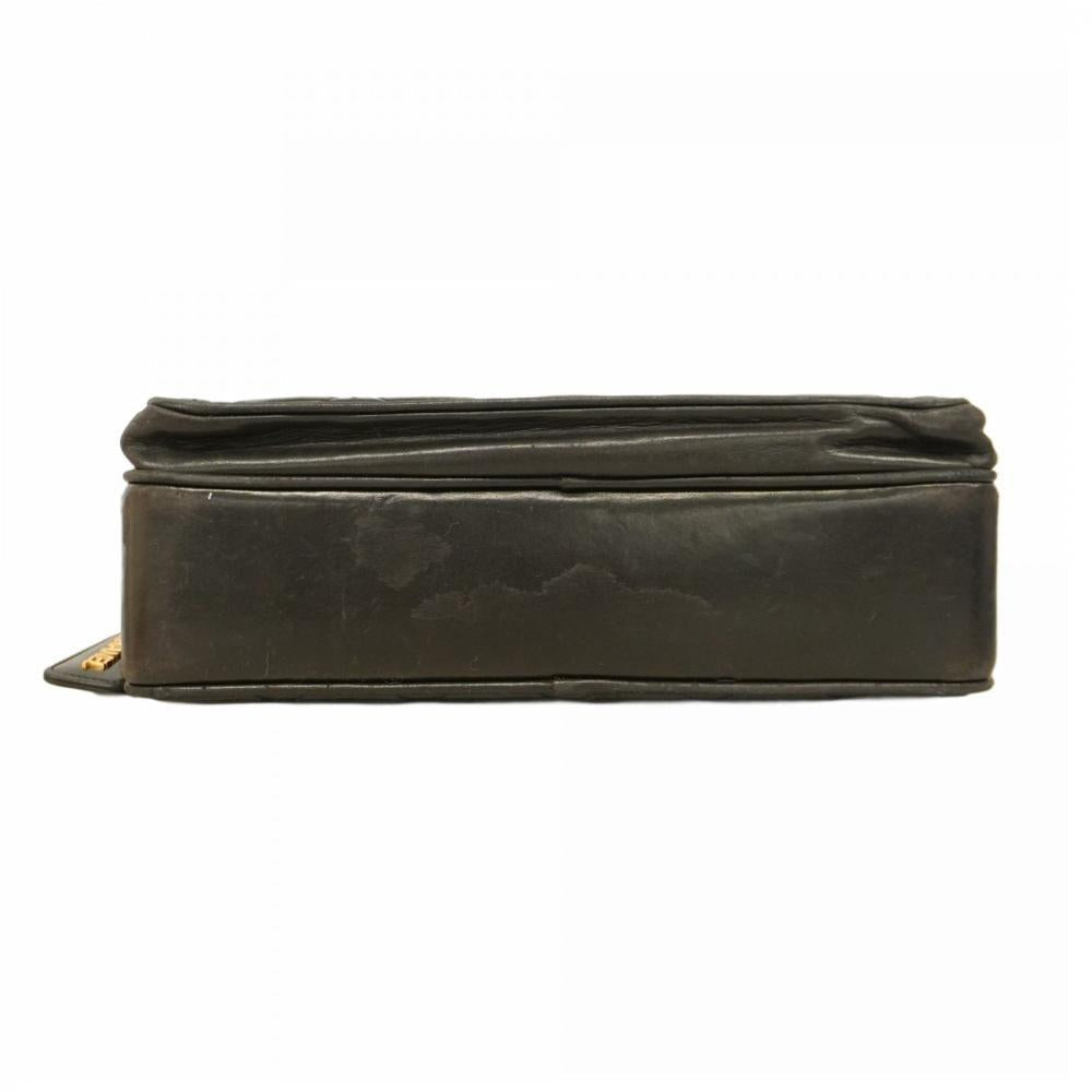 Black Leather Chanel Shoulder Bag