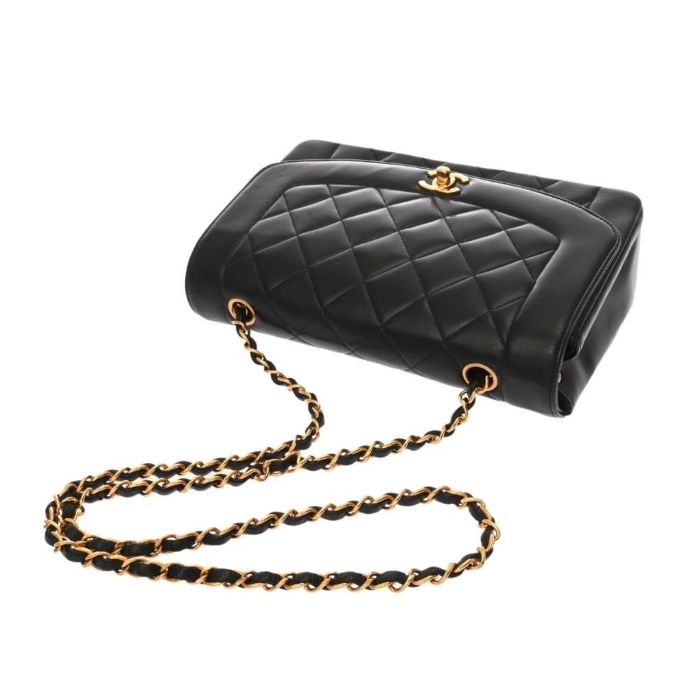 Black Leather Chanel Shoulder Bag