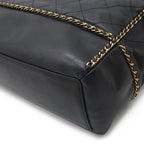 Black Leather Chanel Shoulder Bag