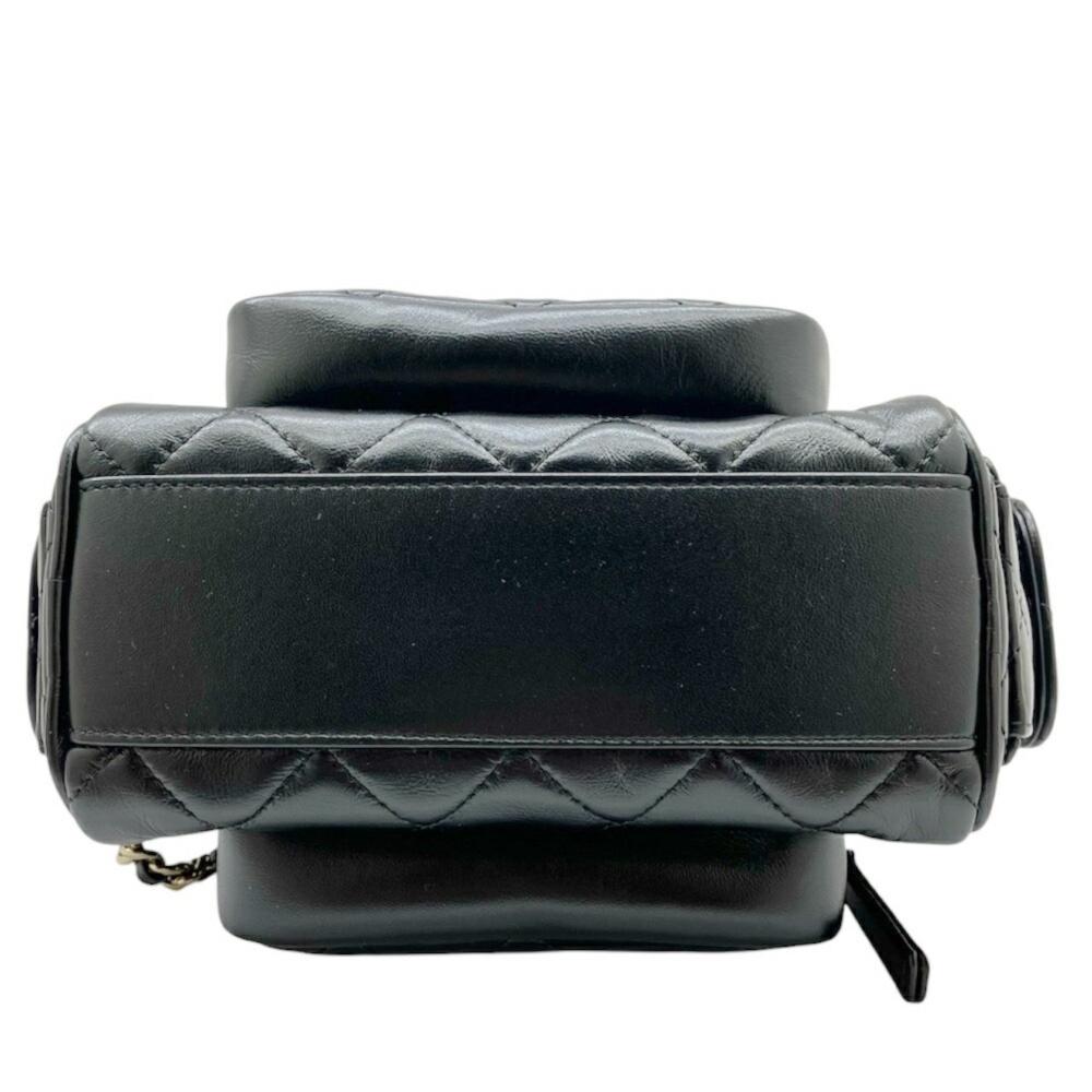 Black Leather Chanel Shoulder Bag