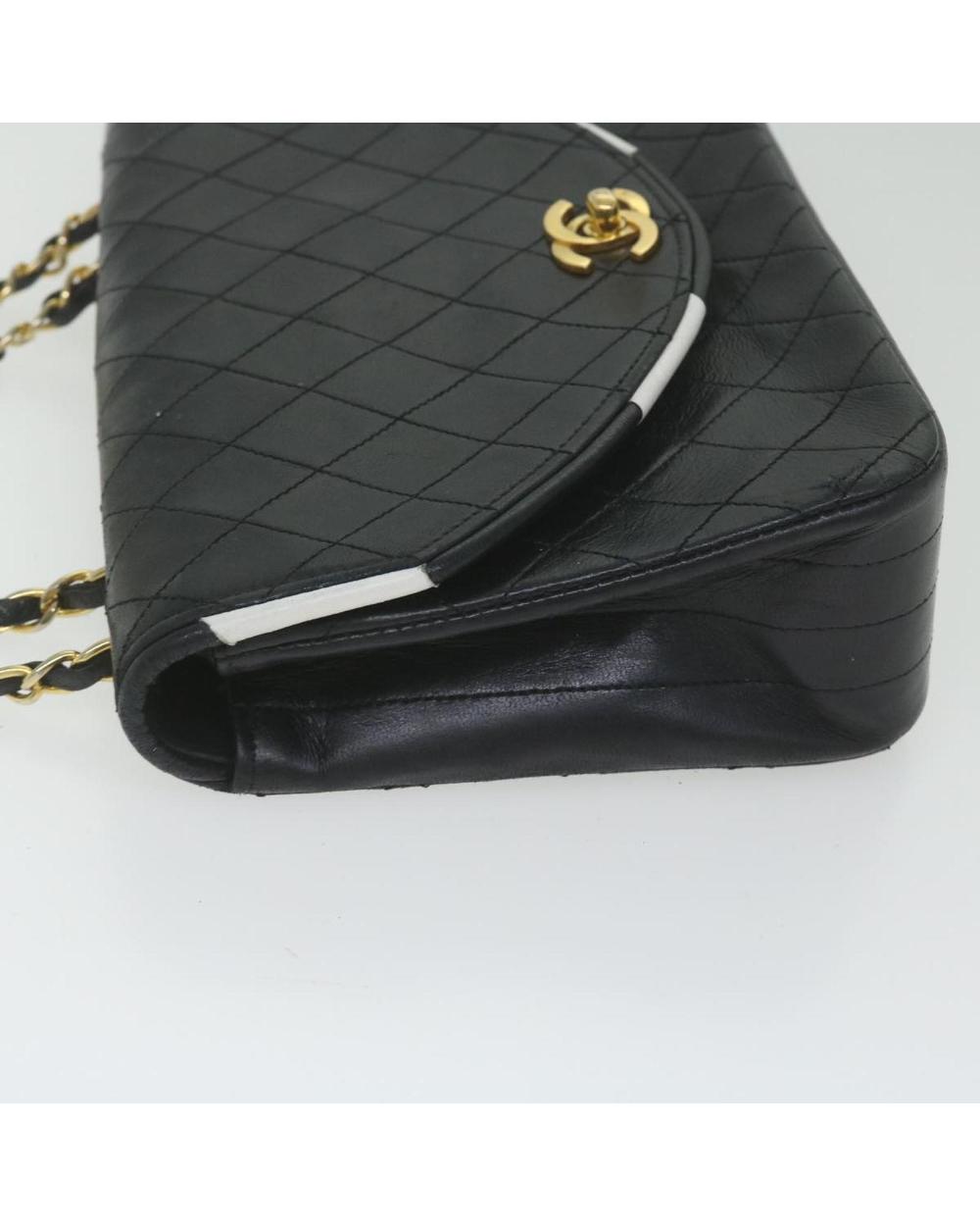 Black Leather Chanel Shoulder Bag