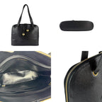Black Leather Chanel Shoulder Bag