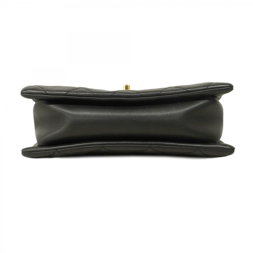 Black Leather Chanel Shoulder Bag