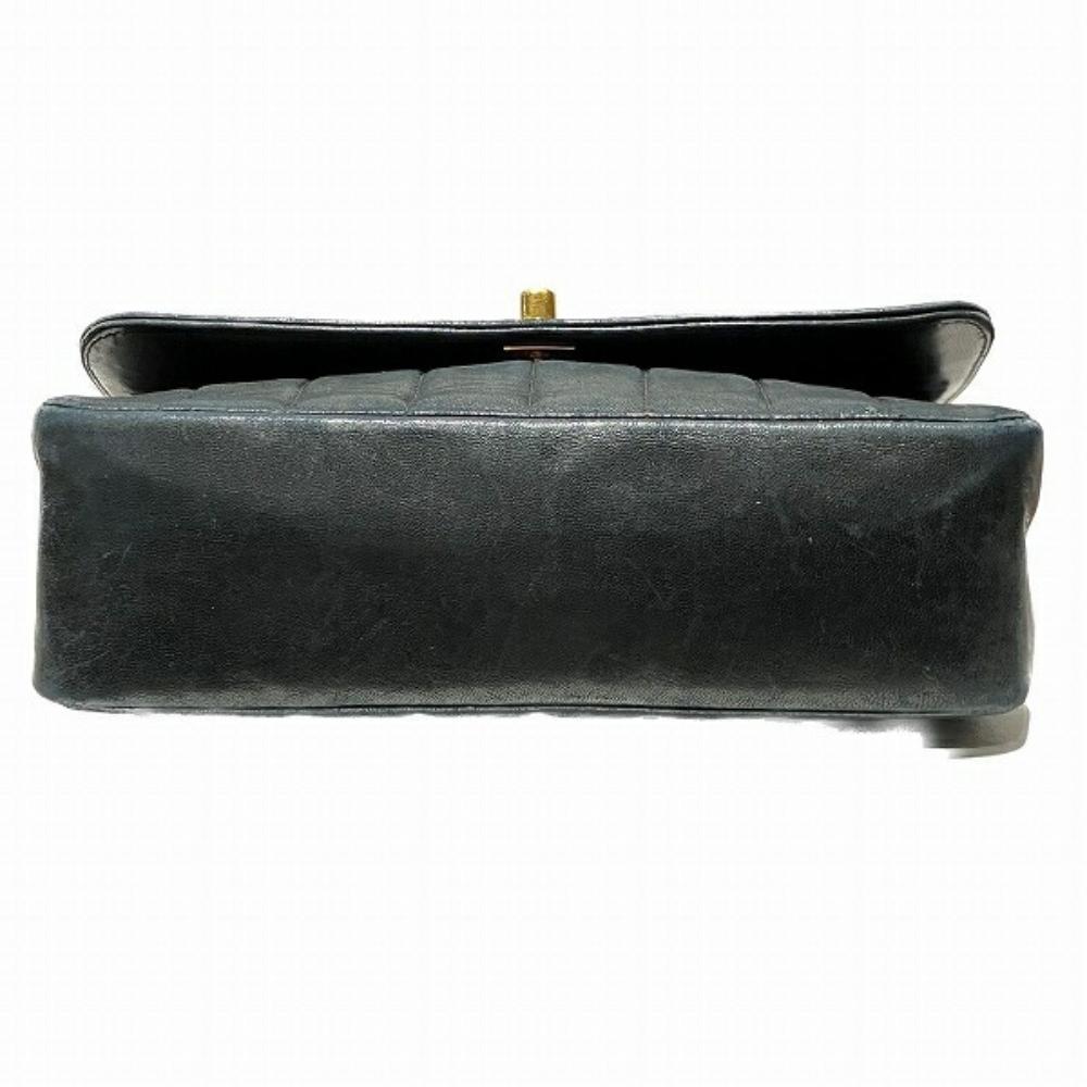 Black Leather Chanel Shoulder Bag