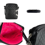 Black Leather Chanel Shoulder Bag