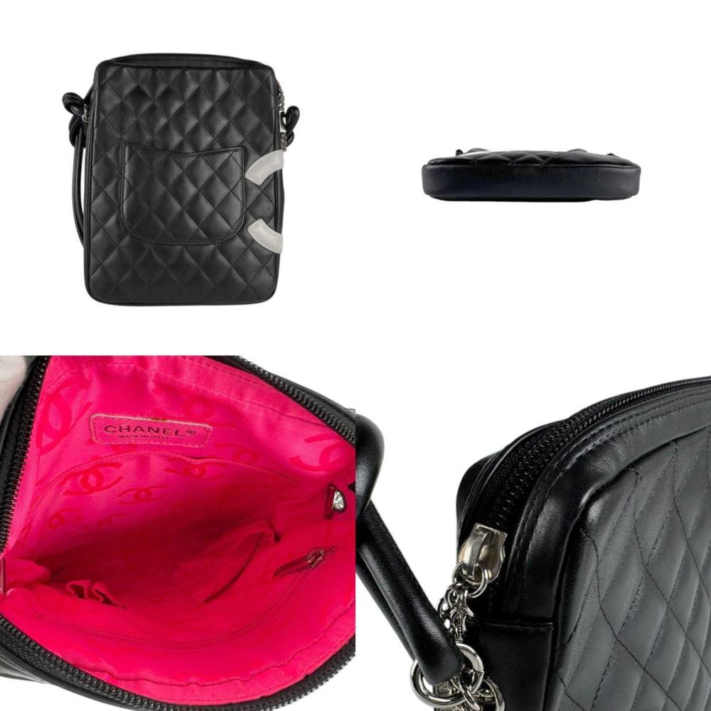Black Leather Chanel Shoulder Bag