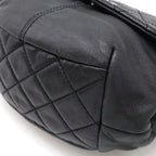 Black Leather Chanel Shoulder Bag