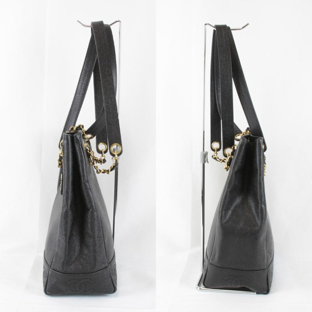 Black Leather Chanel Shoulder Bag