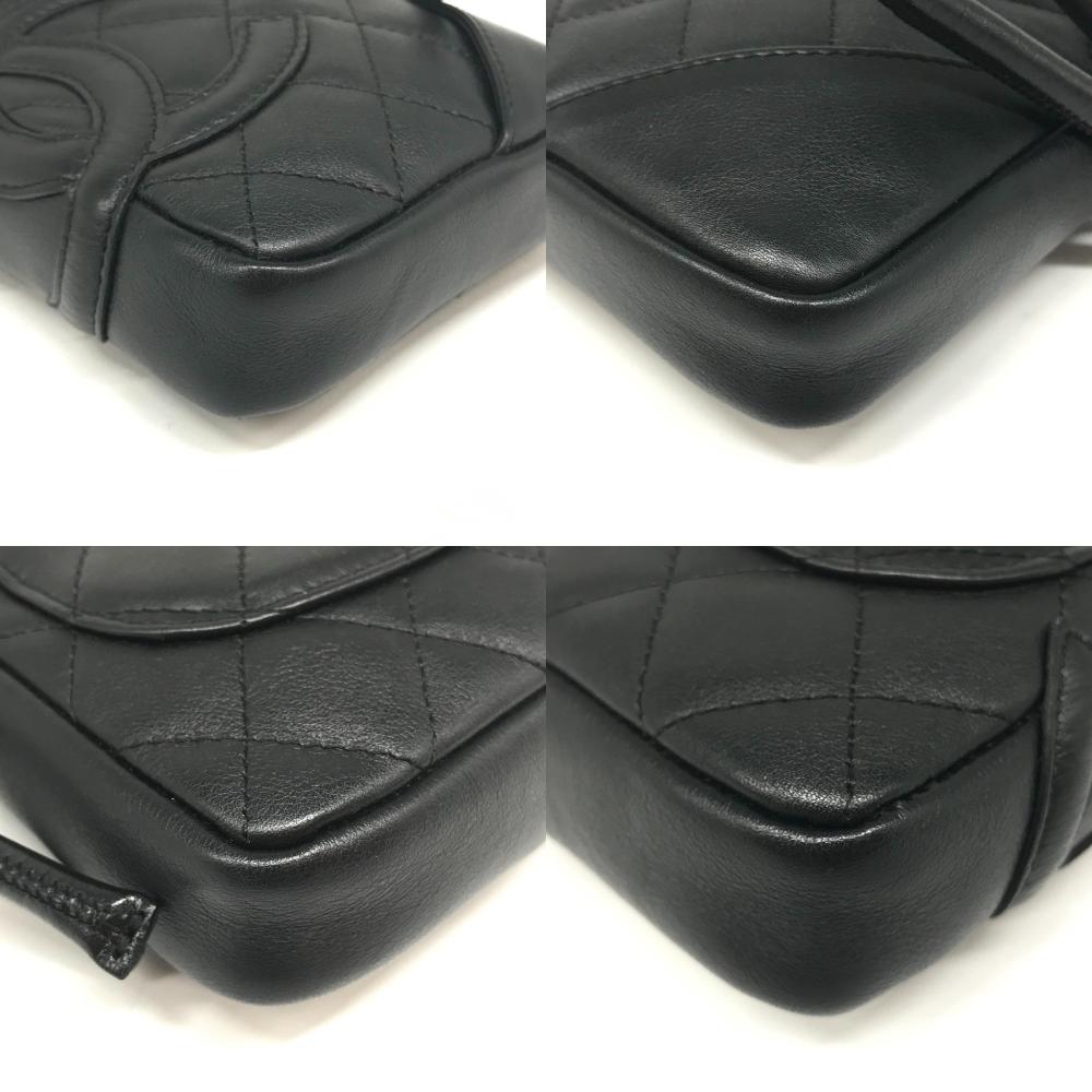 Black Leather Chanel Shoulder Bag