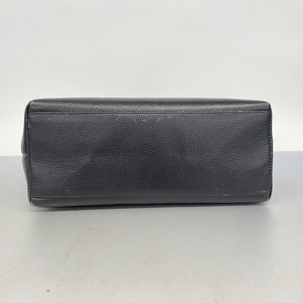 Black Leather Chanel Shoulder Bag