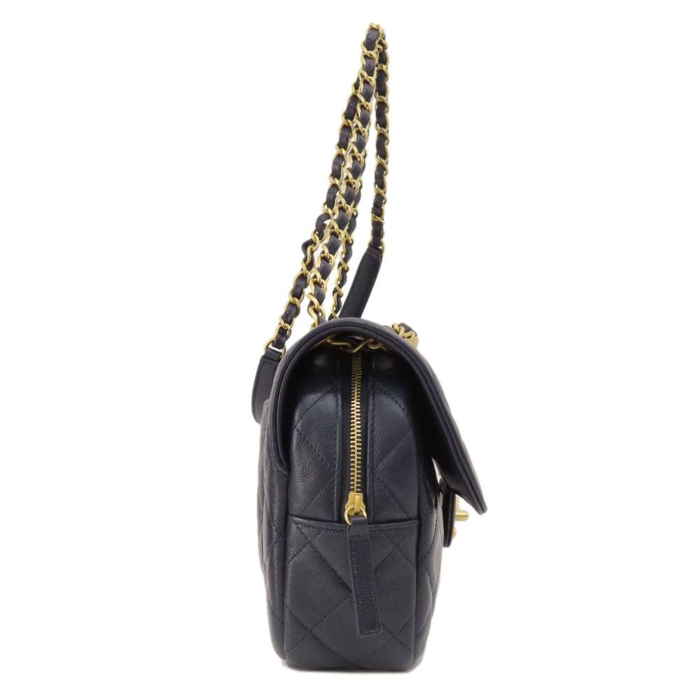 Black Leather Chanel Shoulder Bag
