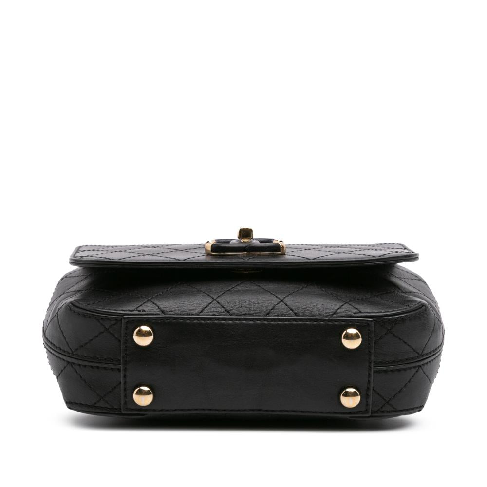 Black Leather Chanel Flap Bag