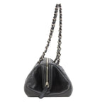Black Leather Chanel Shoulder Bag