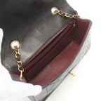 Black Leather Chanel Flap Bag