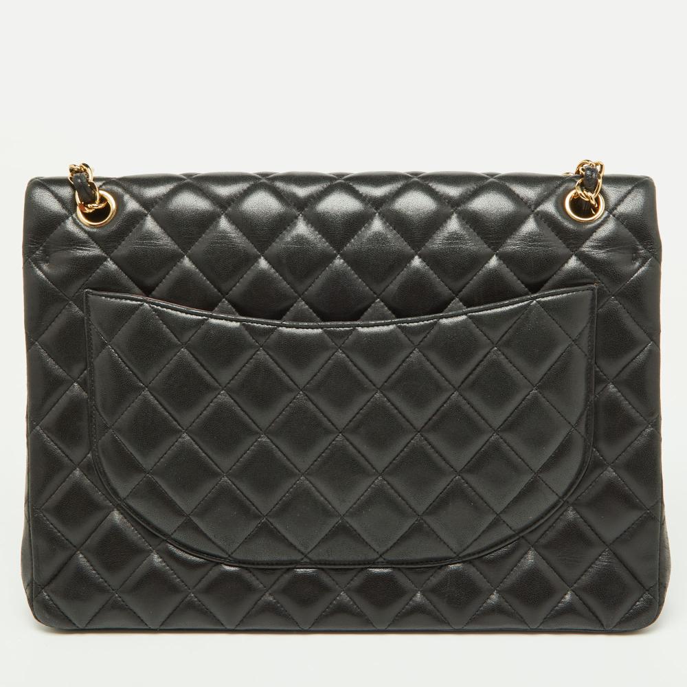 Black Leather Chanel Flap Bag