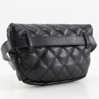 Black Leather Chanel Belt Bag