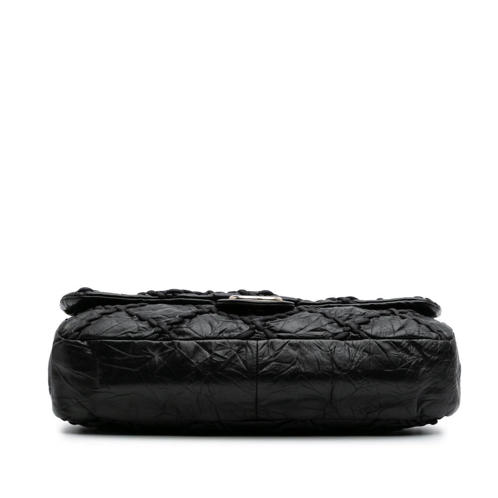 Black Leather Chanel Shoulder Bag