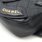 Black Leather Chanel Belt Bag