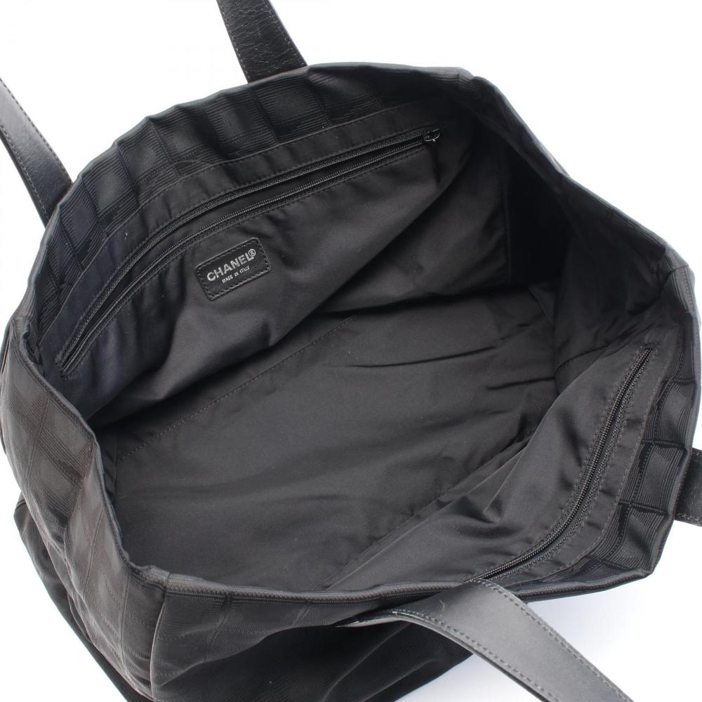 Black Leather Chanel Travel Line