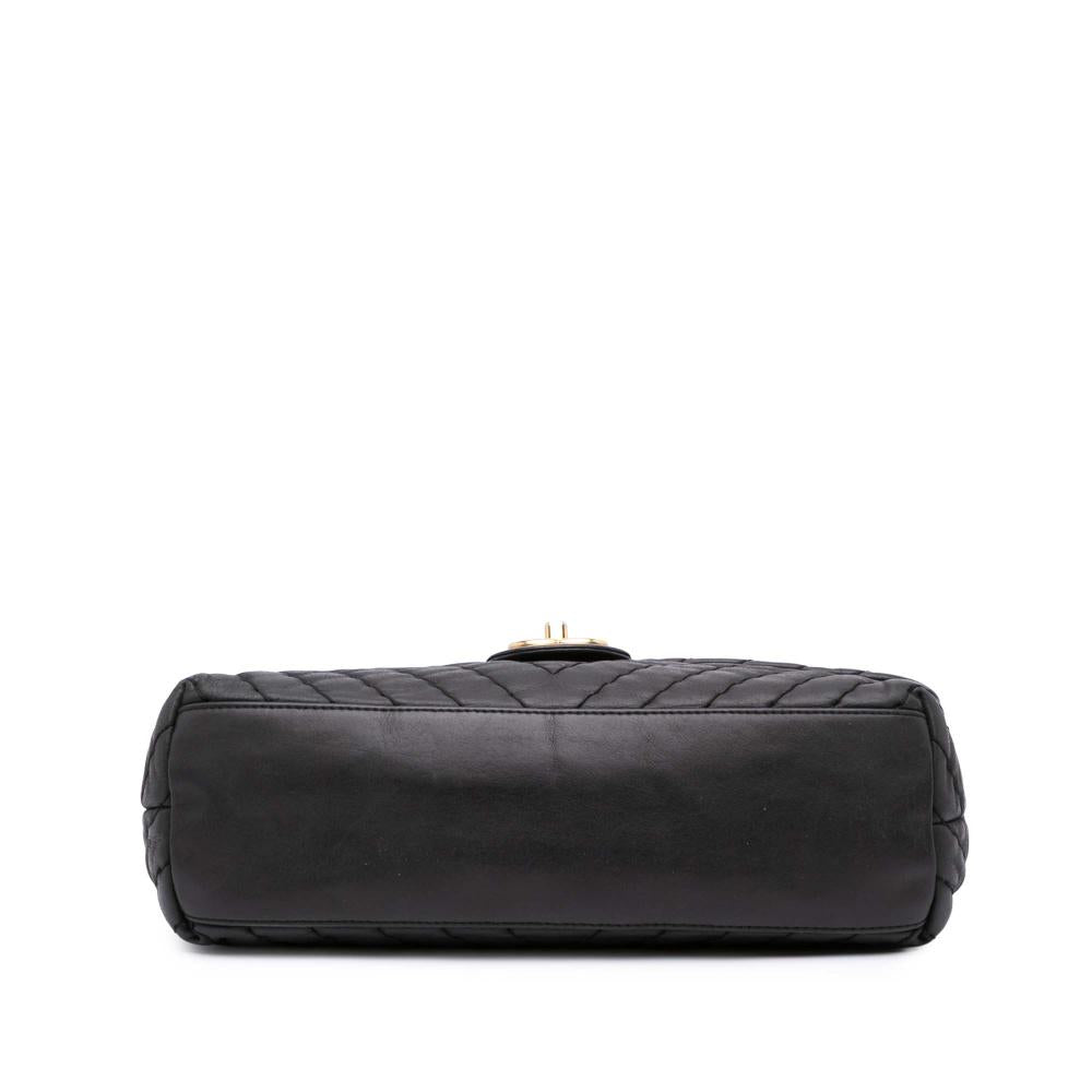 Black Leather Chanel Flap Bag