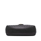Black Leather Chanel Flap Bag