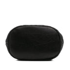 Black Leather Chanel Bucket Bag