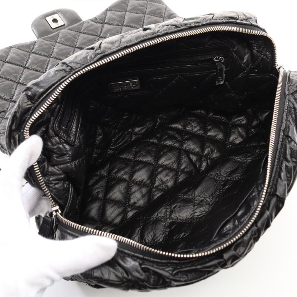 Black Leather Chanel Flap Bag