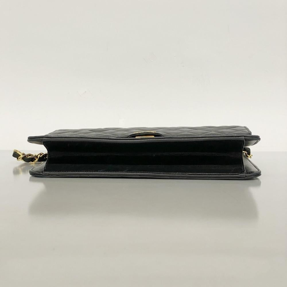 Black Leather Chanel Shoulder Bag