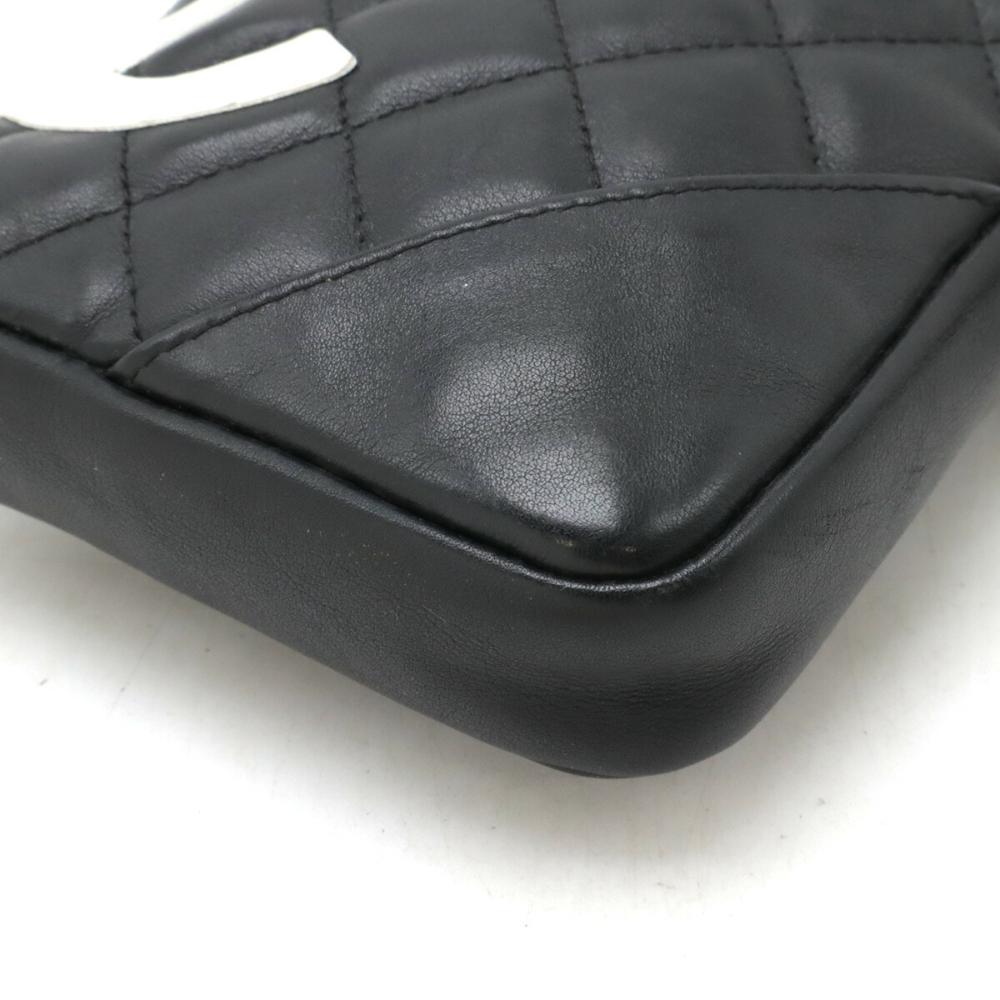 Black Leather Chanel Shoulder Bag