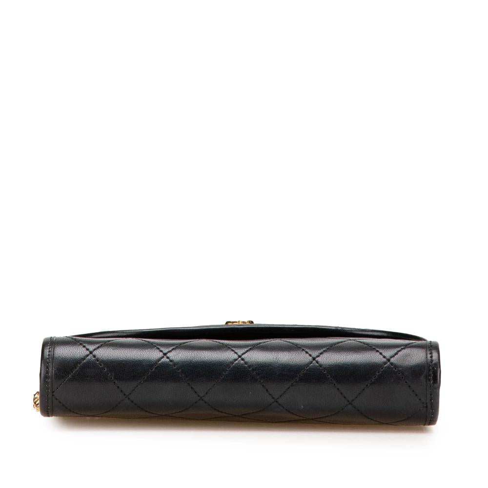 Black Leather Chanel Flap Bag