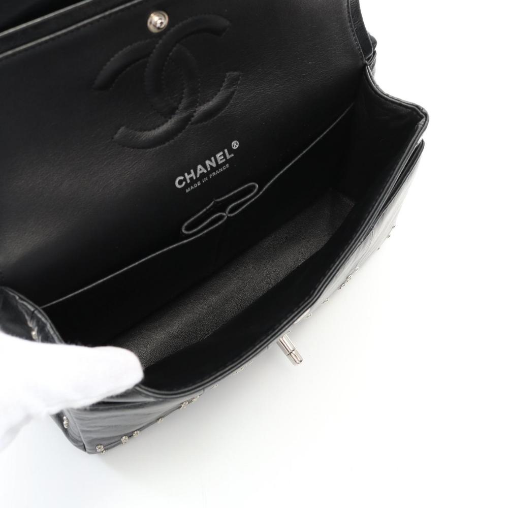 Black Leather Chanel Flap Bag