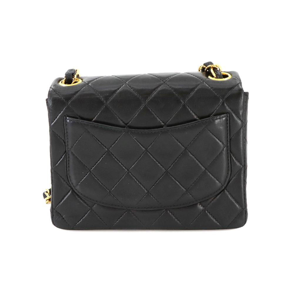 Black Leather Chanel Shoulder Bag