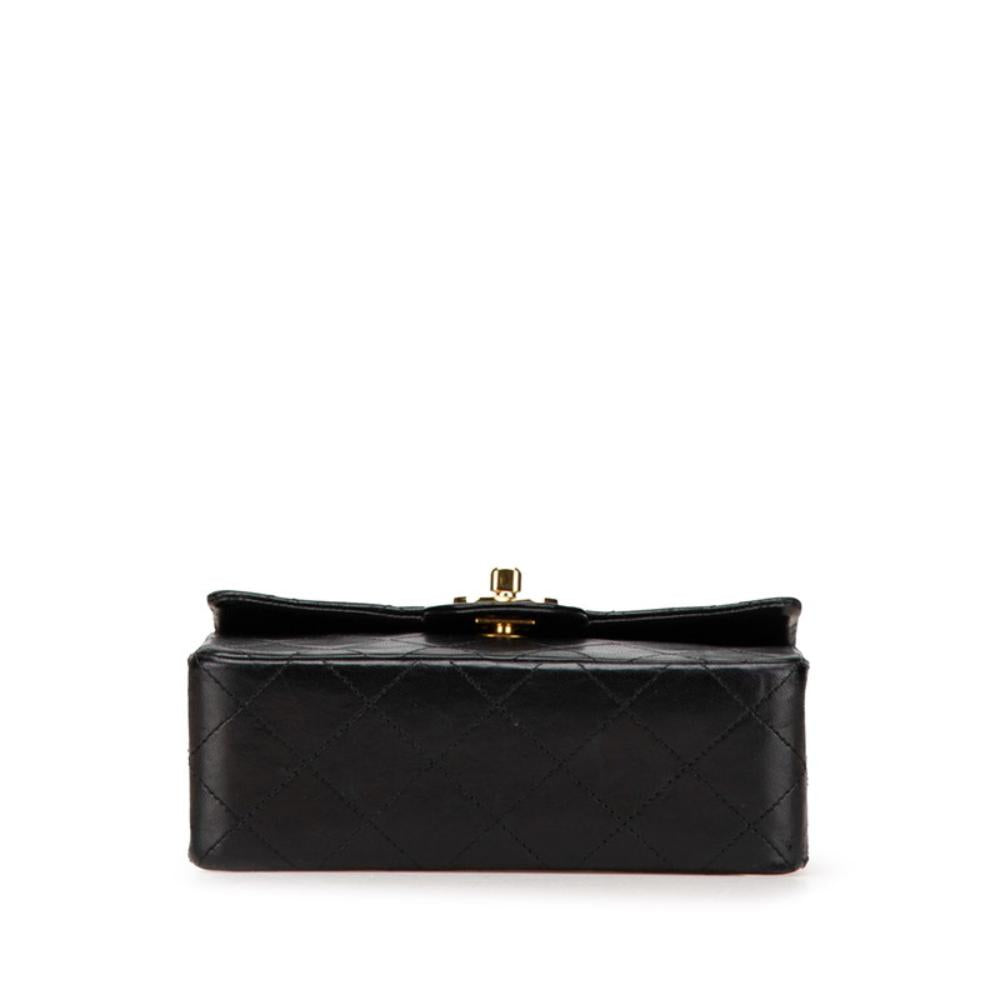 Black Leather Chanel Shoulder Bag