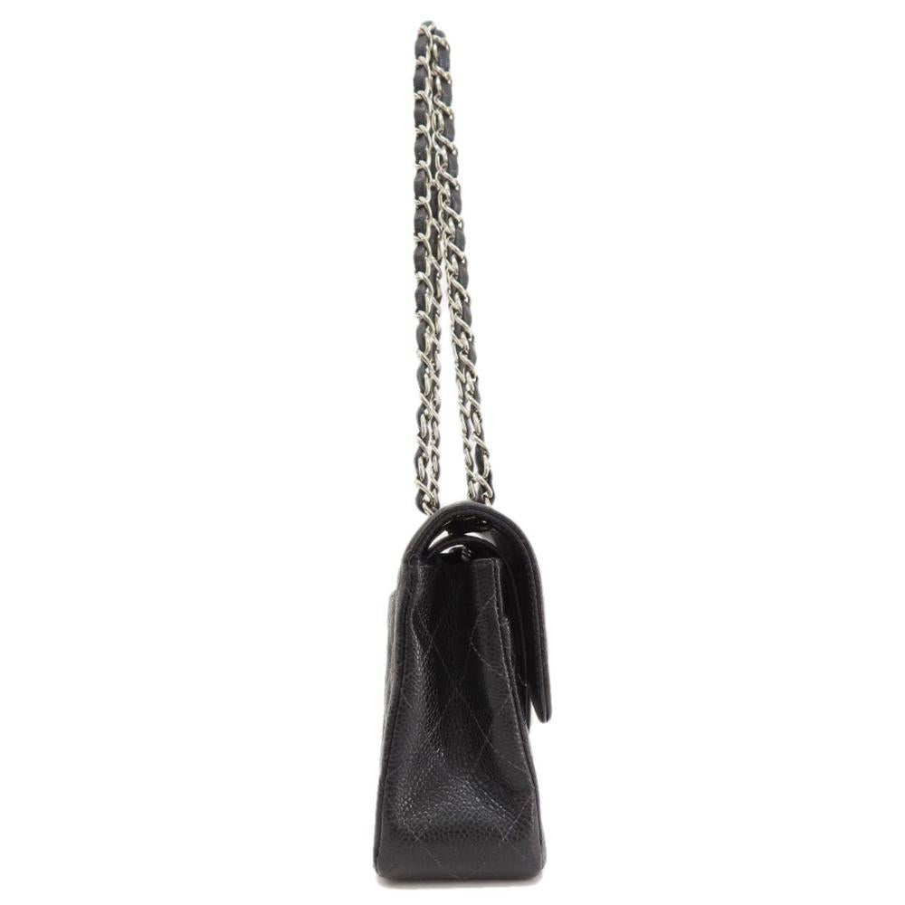 Black Leather Chanel Shoulder Bag