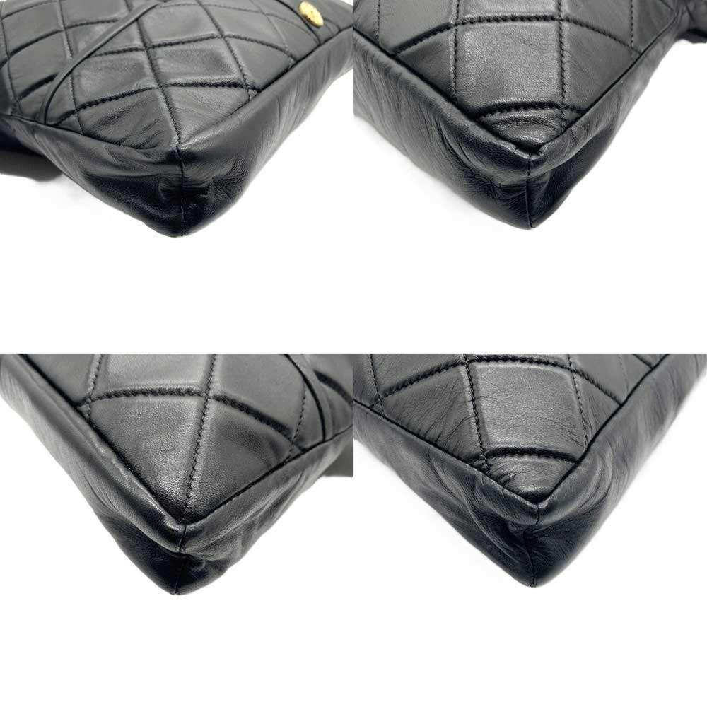 Black Leather Chanel Shoulder Bag